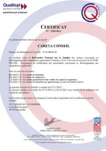 Certificat QUALIOPI